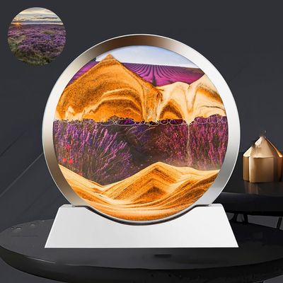 3D Dynamic Moving Sand, 12 Deep Sea Sandscape Liquid Motion, Round Glass 3D Deep Sea Sandscape In Motion Display Flowing Sand Frame,Large Desktop Decorations/Toys For Adults And Children ( Color : J