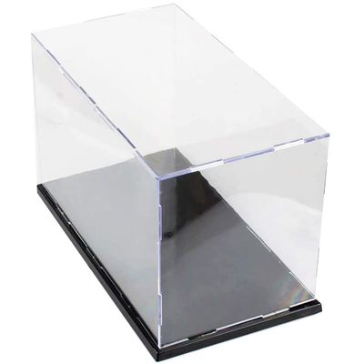 Purzen Acrylic Box with Matte Black Base, Fully Assembled Clear Acrylic Display Case, Preassembled Display Case,20cmx40cmx20cm