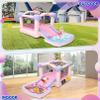 AKEYDIY Bounce House with Blower, 161x82x63 Inch Inflatable Bounce House Castle with Ball Pit and Slide, Pink Jumper Bouncy House Backyard Indoor Fun for Kids Birthday Party view 2