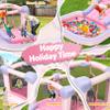 AKEYDIY Bounce House with Blower, 161x82x63 Inch Inflatable Bounce House Castle with Ball Pit and Slide, Pink Jumper Bouncy House Backyard Indoor Fun for Kids Birthday Party view 3