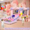AKEYDIY Bounce House with Blower, 161x82x63 Inch Inflatable Bounce House Castle with Ball Pit and Slide, Pink Jumper Bouncy House Backyard Indoor Fun for Kids Birthday Party view 4
