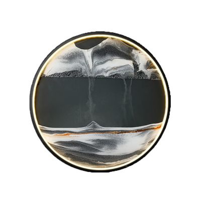 16.3" Moving Sand Art Picture with LED Wall Sconce, 3D Dynamic Moving Sand Moving Sand Art Picture Round Glass, for Home Decor and Office, Appearance Wall Art Decoration (Color : D)