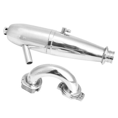 RC Dual Exhaust Tube, RC Car Exhaust Pipe Dual Exhaust Joint for 1/8 RC Car Exhaust Systems & Parts for GO 21/28CXP Engine