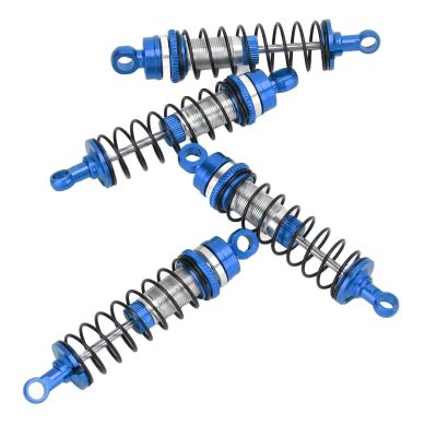 Aluminum Alloy Front Rear Shock Absorbers,Reducing Vibration Front Rear Shock Damper Shock Kits for Latrax Teton 1/18 RC Car Suspension Systems & Parts (Blue)