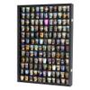 144 Shot Glass Shooter Display Case, Glass Collection Hollder Wall Mount Cabinet, UV Protection, Removable Shelves, Black Finish view 1