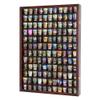 144 Shot Glass Shooter Display Case, Glass Collection Hollder Wall Mount Cabinet, UV Protection, Removable Shelves, Cherry Finish view 1