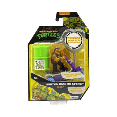 Teenage Mutant Ninja Turtles | Bebop Mutant Mayhem Gyro Self-Stabilising Skateboard Toy with Rip Cord | TMNT Swich Kick Skaters, Classic Edition, Age 3+ Gifts & Toys