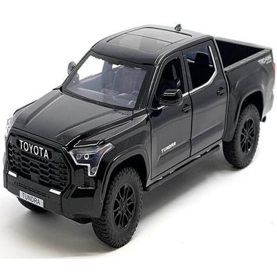 2023 Tundra TRD 4x4 Pickup Truck Black with Sunroof and Wheel Rack 1/24 Diecast Model Car H08555R-BK