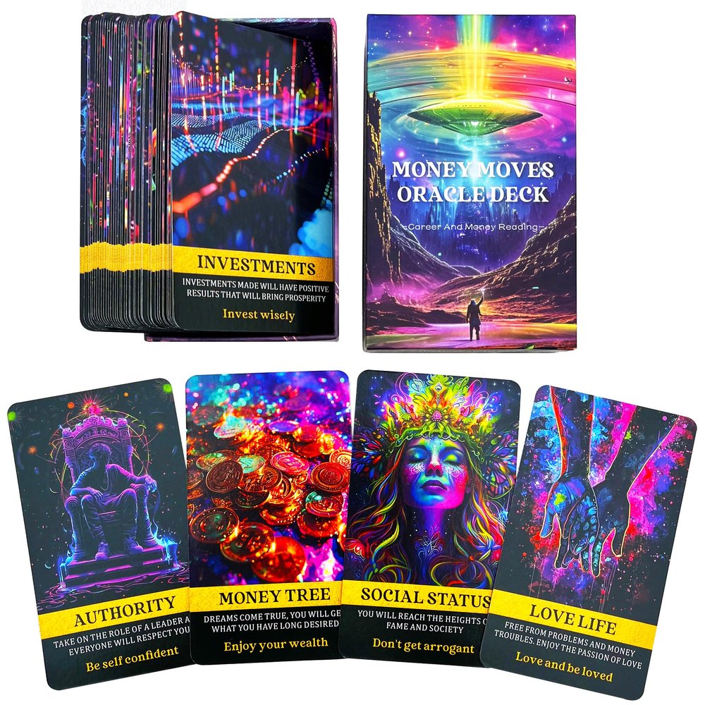 DPEHAKMK Money Oracle Cards, Career Oracle Deck, Life Oracle Cards for Beginners, Help You Move up in Your Life