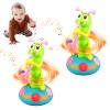 Atlodas Children's Electric Caterpillar Saxophone Toys, Dancing Saxophone Caterpillar, Battery Powered Baby Sensory Musical Toys with Music and LED Lights (2 Set) view 1