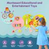 Sinpedex Caterpillar Activity Wall Busy Board for Kids:12 in 1 Sensory Wall Panel for Toddler,Wooden Montessori Educational Toys for Playroom Daycare Nursery Classroom view 4