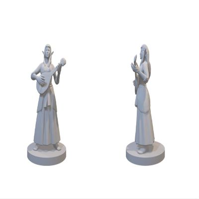 Bard Class Miniature for DND Pathfinder RPG Unpainted Resin 28mm-32mm (Elf Male Lute)