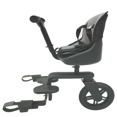Englacha Uno Rider with Single 8" PU Wheel - Stroller Attachment with Saddle Seat & Seat Pad - Universal Fit for Most Prams with Rear Axle, Tube or Folding Plate, and with at Least 8-inch Rear Wheels