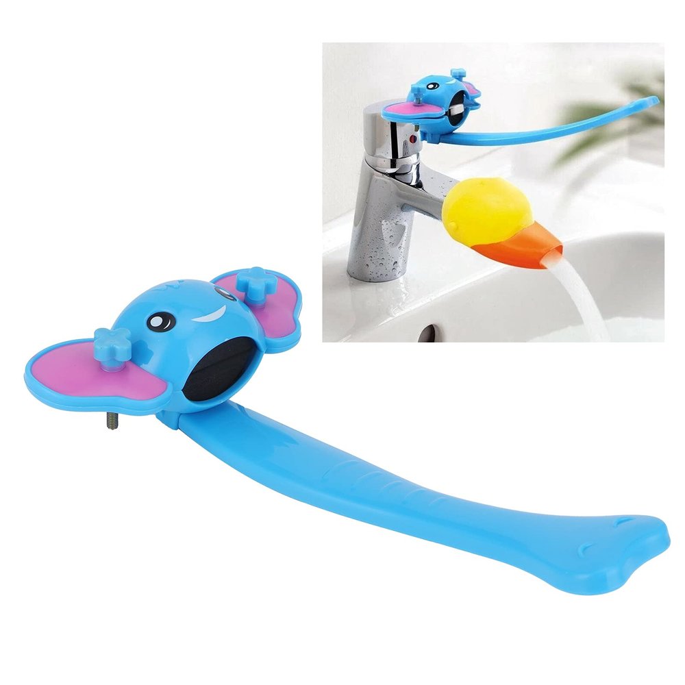 Cartoon Faucet Extender, Faucet Extender, Sink Handle Extender Faucet Extension Attachment for Toddlers Kids Babies (Blue)
