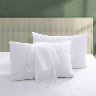 100% Egyptian Cotton Zippered Toddler Pillowcases Set of 2, 600 Thread Count Small Pillow Cases, Super Soft and Breathable Pillow Protector, 13x18 Inches (White, Toddler)