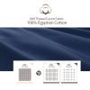 100% Egyptian Cotton Zippered Toddler Pillowcases Set of 2, 600 Thread Count Small Pillow Cases, Super Soft and Breathable Pillow Protector, 13x18 Inches (Navy Blue, Toddler) view 2