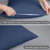 100% Egyptian Cotton Zippered Toddler Pillowcases Set of 2, 600 Thread Count Small Pillow Cases, Super Soft and Breathable Pillow Protector, 13x18 Inches (Navy Blue, Toddler) view 4