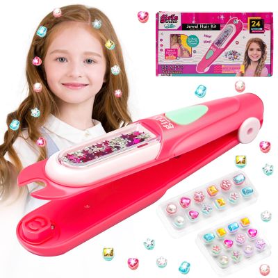 Hair Gem Stamper Kit, Bling and Coolest Gifts for Girls Ages 6 7 8 9-12, Girl Hair Accessories Set with 24 Reusable Shining Diamonds, Girl Birthday Christmas Gift Idea 2025