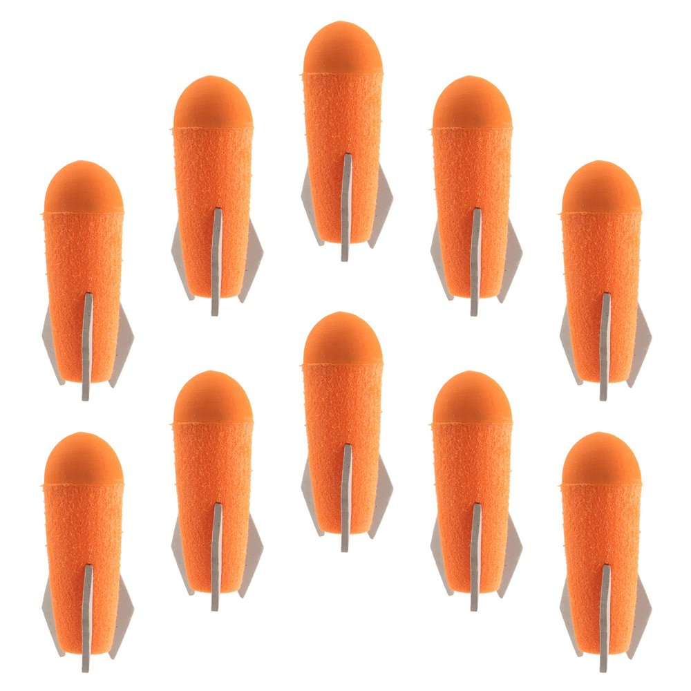 EKIND 10-Pack New Mega Missile Refill for Toy Rocket Launcher, Foam Ammo Compatible for Nerf N-Strike Elite Series(Orange)