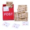 Toyvian 1:12 Scale Mini Mailbox Toy, Dollhouse Wooden Postbox Miniature Newspaper Ornaments Mini Envelope Model Dollhouse Furniture Accessories view 1
