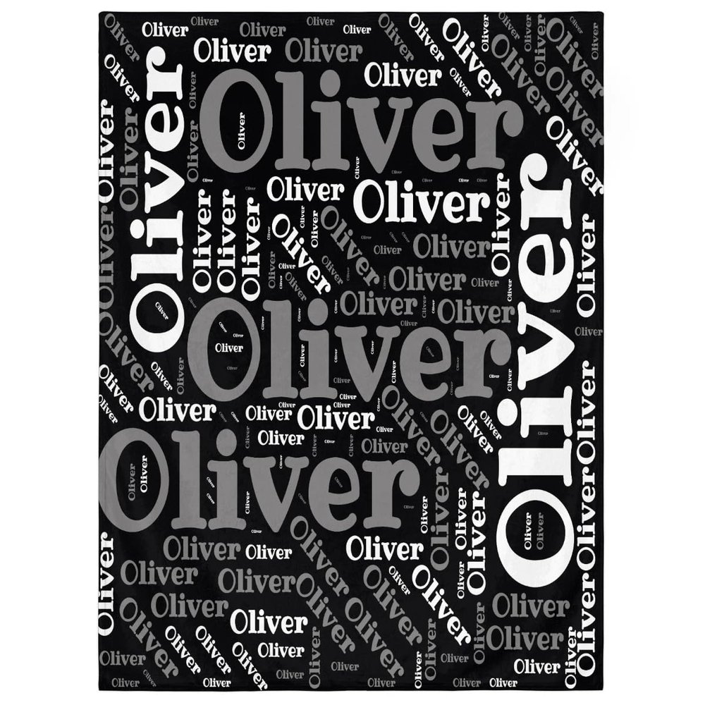 RIRIX Personalized Baby Blankets for Girls Boys, Custom Baby Blanket with Name Swaddle Toddler Fleece Blanket Personalized Gift Gray White Text