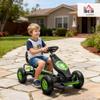Aosom Kids Pedal Go Kart Ride-on Toy with Ergonomic Comfort, Pedal Car with Tough, Wear-Resistant Tread, Go Cart Kids Car for Boys & Girls with Suspension System, Safety Hand Brake, Ages 5-12, Green view 2