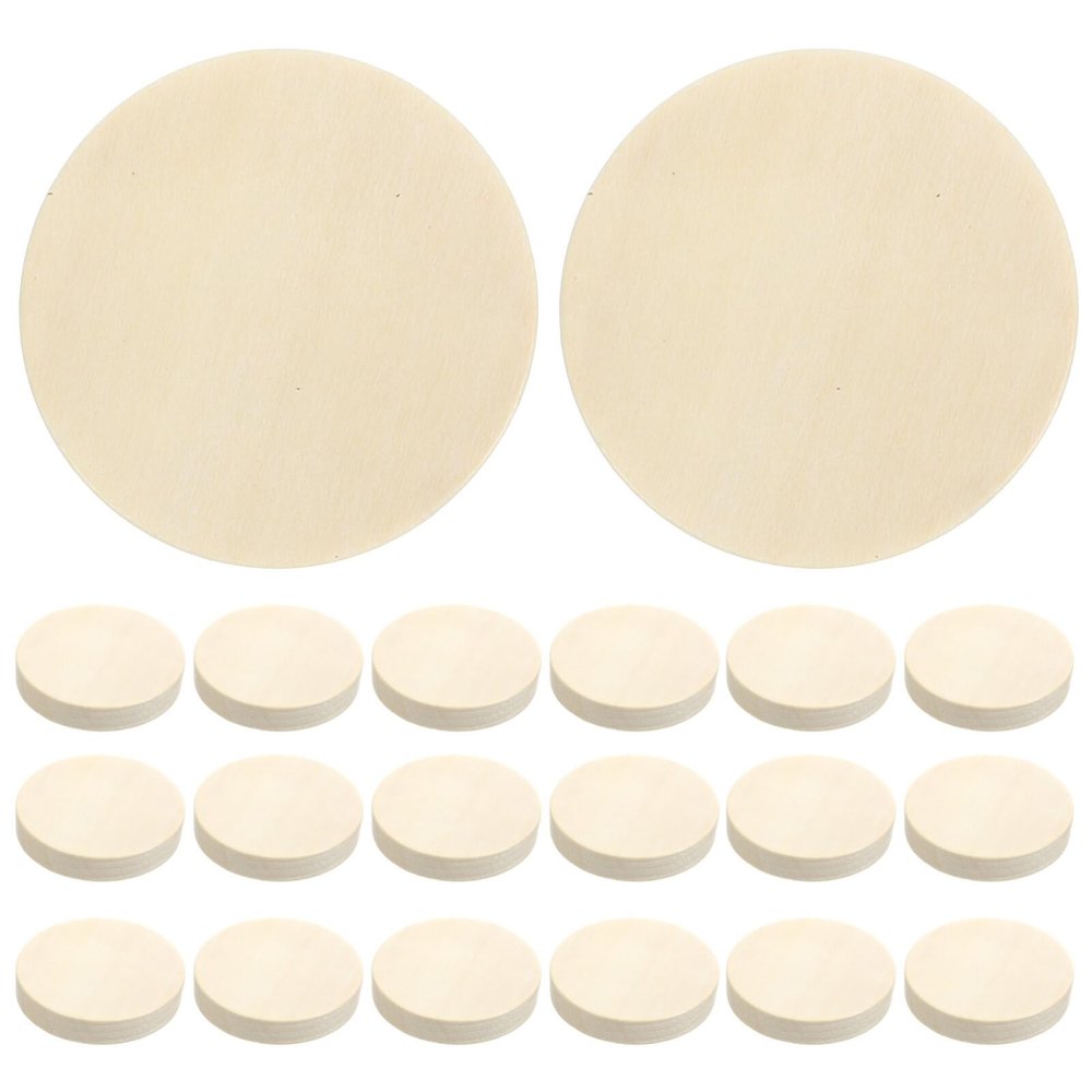 Abaodam 50pcs Round Wooden Miniature Bases for Doll Display Craft Stand Versatile Support for Figurines and Ornaments for Collectors and Hobbyists