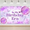 Avezano in My Birthday Era Banner for Girls Purple Glitter Disco Happy Birthday Party Decorations Retro Stars Disco Balls Birthday Party Backdrop 70.8 x 43.3 Inch view 1