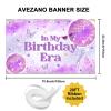 Avezano in My Birthday Era Banner for Girls Purple Glitter Disco Happy Birthday Party Decorations Retro Stars Disco Balls Birthday Party Backdrop 70.8 x 43.3 Inch view 4