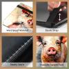 BPQOJB Trading Card Binder 4 Pocket Trading Cards Album Display Holder, 160 Cards Double Sided Pockets Card Holder Binder Sleeves Card Case for Standard Size Cards,Colorful Pig view 3