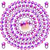 Sosation 100 Pcs Mardi Gras Light up Ring LED Flashing Ring Carnival Throws Party Favors Glow in the Dark Bumpy Jelly Finger Blinking for Kids Carnival Party Supplies(Purple) view 1