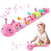 AWOTOY Baby Toys 0-6-12 Months,Infant Musical Stuffed Animals Activity Toys with Muti-Sensory Crinkle,Rattles,Baby Girl Toys Gifts for Newborn Tummy Time,Caterpillar,Pink view 1