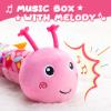 AWOTOY Baby Toys 0-6-12 Months,Infant Musical Stuffed Animals Activity Toys with Muti-Sensory Crinkle,Rattles,Baby Girl Toys Gifts for Newborn Tummy Time,Caterpillar,Pink view 2