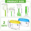 Halloscume 2 Sets Bug Catcher Kit Outdoor Toy Gift for Kids Outdoor Explorer Kit Kids Bug Catching Kit Insect Bug Habitat with Magnifying Glass, Tweezers, Bug Catcher and Net for Science Exploration view 2