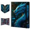 BPQOJB Trading Card Binder 9 Pocket Trading Cards Album Display Holder, 900 Cards Double Sided Pockets Card Holder Binder Sleeves Card Case for Standard Size Cards,Blue Dragon view 1