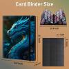 BPQOJB Trading Card Binder 9 Pocket Trading Cards Album Display Holder, 900 Cards Double Sided Pockets Card Holder Binder Sleeves Card Case for Standard Size Cards,Blue Dragon view 2