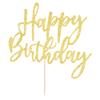 LVEUD Glitter Happy Birthday Cake Topper, Cake Decoration Suitable For Party Decoration - Anniversary/Birthday (Golden) view 2