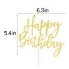 LVEUD Glitter Happy Birthday Cake Topper, Cake Decoration Suitable For Party Decoration - Anniversary/Birthday (Golden) view 3