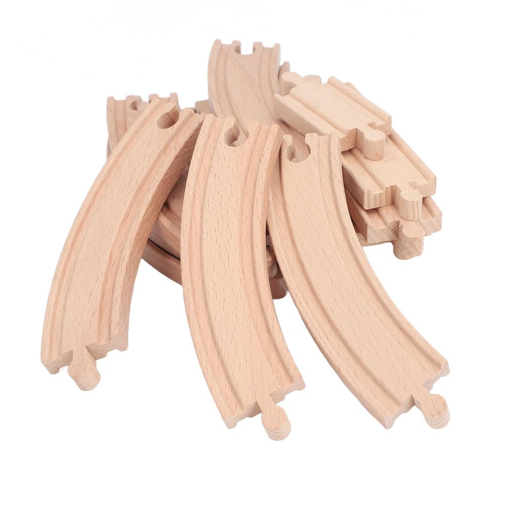 Wooden Train Track Set for Toddlers Assembly Kit Building Toys Educational DIY Wooden Train Track Expansion Pack (Pack A)