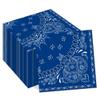 40Pcs Blue Bandana Paper Napkins Paisley Print Bandana Blue Lunch Dinner Tableware Disposable Dessert Napkin Set for Wild West Birthday Baby Shower Party Supplies Decoration,6.5 x 6.5 inch view 1