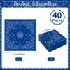 40Pcs Blue Bandana Paper Napkins Paisley Print Bandana Blue Lunch Dinner Tableware Disposable Dessert Napkin Set for Wild West Birthday Baby Shower Party Supplies Decoration,6.5 x 6.5 inch view 2
