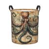 Foruidea Coastal Map Cool Octopus Laundry Basket,Laundry Hamper,Collapsible Storage Bin, Oxford Fabric Clothes Baskets,Nursery Hamper For Home,Office,Dorm,Gift Basket view 1
