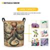 Foruidea Coastal Map Cool Octopus Laundry Basket,Laundry Hamper,Collapsible Storage Bin, Oxford Fabric Clothes Baskets,Nursery Hamper For Home,Office,Dorm,Gift Basket view 3