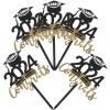 DEARMAMY Graduation Cake Toppers 2024: 5pcs Class Of 2024 Dessert Topper Grad Cap Cupcake Picks Inserts Cake Decoration for 2024 Graduation Party Supplies view 1