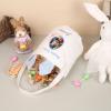 Amsgedhie Blue Personalized Easter Basket for Kids - Custom Bunny Bag - Handbag, Unisex, 18.5x7.87x0.2 inches view 4