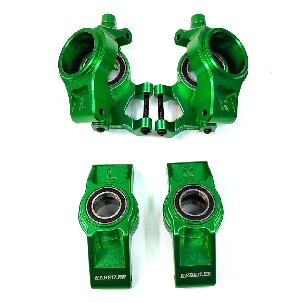 KEBEILEE CNC 7075aluminum Steering Blocks C-hub Rear Carrier for TRAXXAS X-MAX 8S 1:5 (Green)