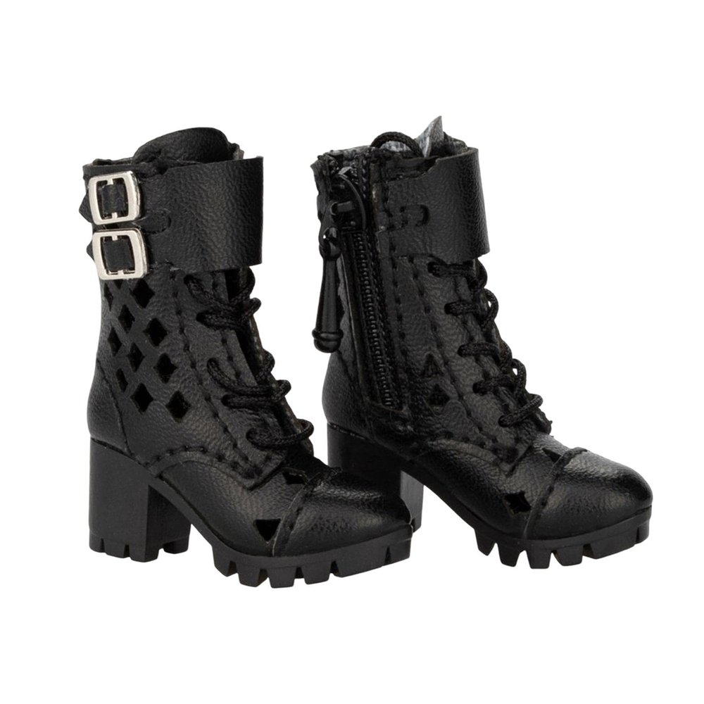 1:6 Scale Boot High Heeled Shoes for 12inch Women Figures Dress Up Doll Model Accessories, Black, 3cm