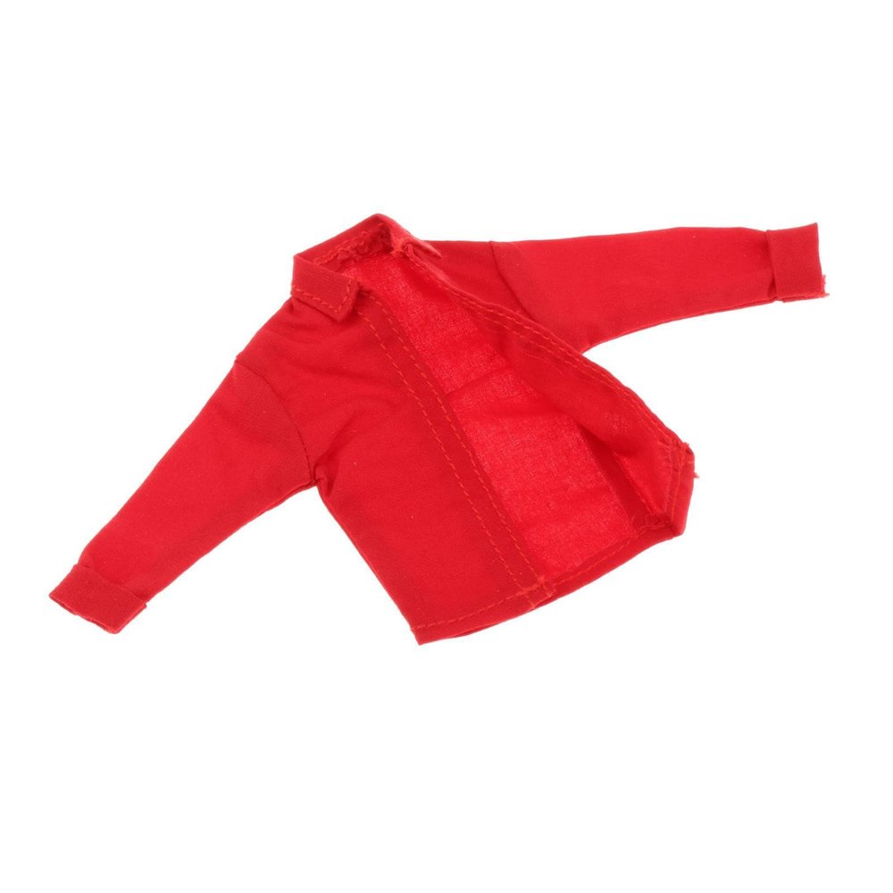 1:12 Scale Miniature Shirt Overshirt Accessories, Outfit, Stylish Casual Miniature Soldier Costume for 6'' Inch Soldier Figures Accessories, red