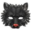 IMIKEYA Lion Mask 3D Pu Foam Wolf Mask Animal Cosplay Novelty Masquerade Costume Dress up Prop for Carnival Festival Dance Party Supplies Black view 1