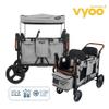 Keenz VYOO Stroller Wagon with Canopy - Foldable Design for Easy Storage, 5 Seating Positions for Kids, Enhanced Child Safety, All-Terrain Mobility, 2-Passengers, Grey view 2